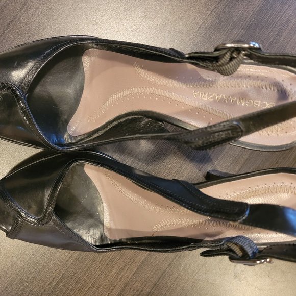 BCBGMaxAzria Black Leather Heels, size 8B/38 - Picture 3 of 6